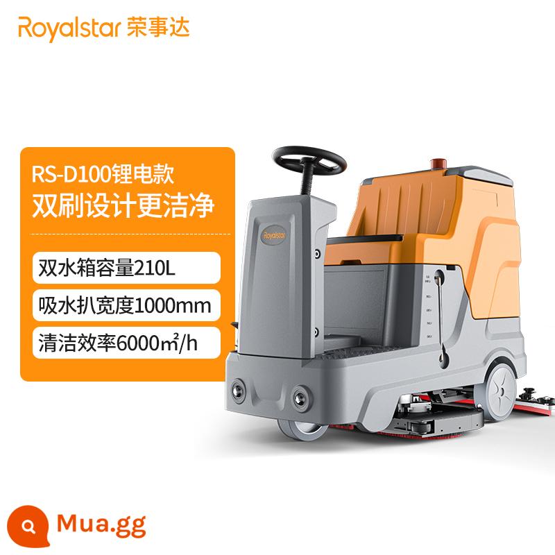 Nhà máy sản xuất máy chà sàn thương mại cưỡi ngựa Royalstar xưởng công nghiệp trung tâm mua sắm nhà để xe máy chà sàn điện máy lau nhà - Mẫu pin lithium RS-D100 [pin bền 5 năm, tuổi thọ pin lâu dài]