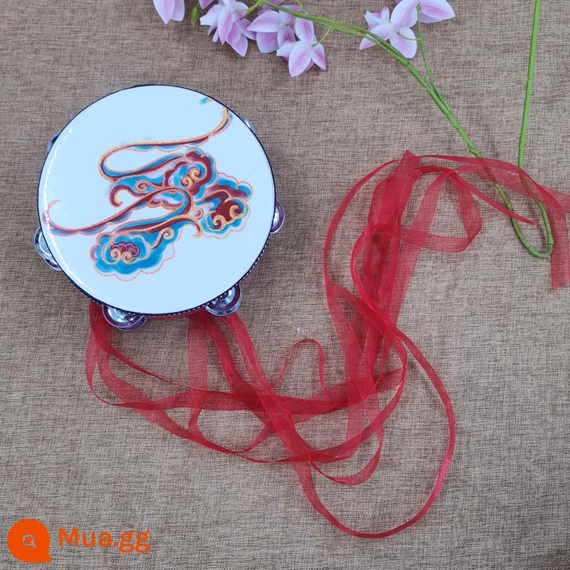 Đôn Hoàng Bay Tambourine Cổ Đạo Cụ Tambourine Hanfu Trẻ Em Cầm Tay Ảnh Trống Ruy Băng Trống Đường Trống Nhạc Cụ Múa - Tương Vân Tambourine