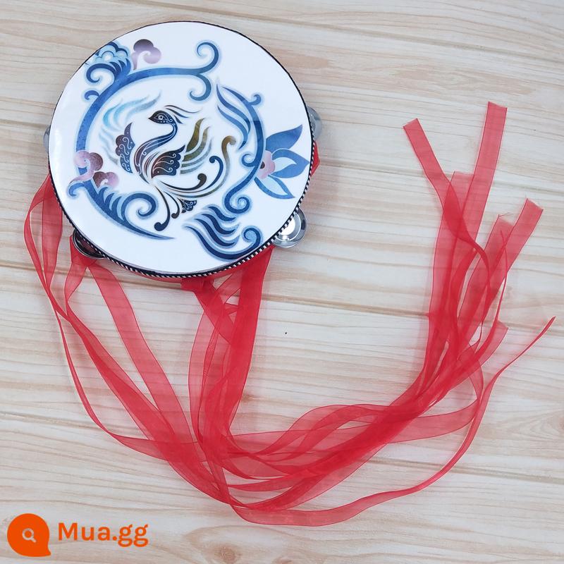 Đôn Hoàng Bay Tambourine Cổ Đạo Cụ Tambourine Hanfu Trẻ Em Cầm Tay Ảnh Trống Ruy Băng Trống Đường Trống Nhạc Cụ Múa - Phượng Hoàng Tambourine