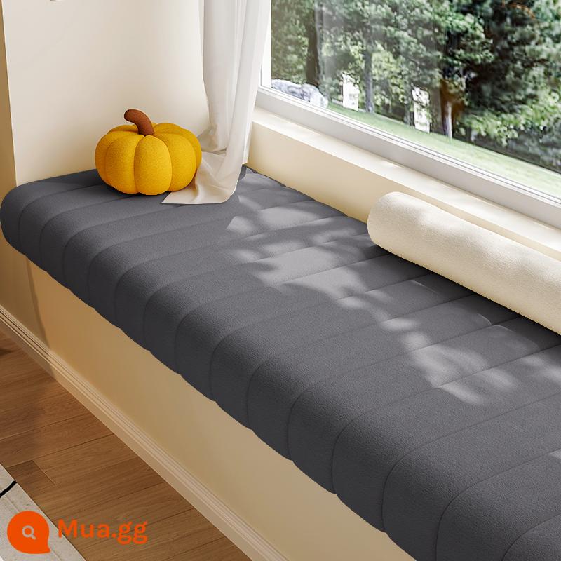 2023 New Light Luxury Teddy Velvet Bay Window Mat Tùy chỉnh Đơn giản Thảm bệ cửa sổ Thảm ban công Thảm ban công Phổ biến cho tất cả các mùa Có thể được tùy chỉnh - màu xám đen