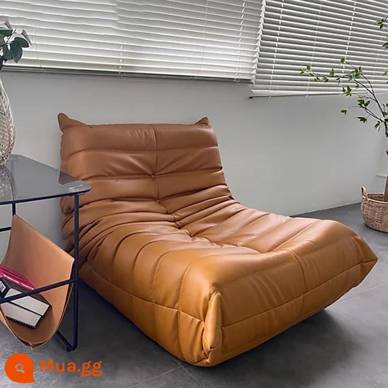 Tự do không gian sâu bướm sofa togo ban đầu phòng khách lười biếng có thể nằm và ngủ giải trí ban công ghế đơn ngả - Màu nâu [da hoàn toàn dày nhập khẩu được nâng cấp]