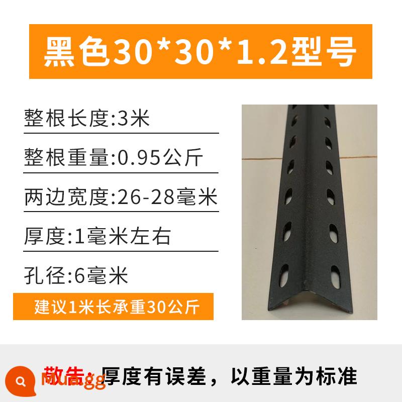 Kệ góc chất liệu thép lắp ráp kho giá kệ đa năng góc sắt thép siêu thị khung sắt tam giác - [Đen] Giá mẫu 30*30*1.2/mét