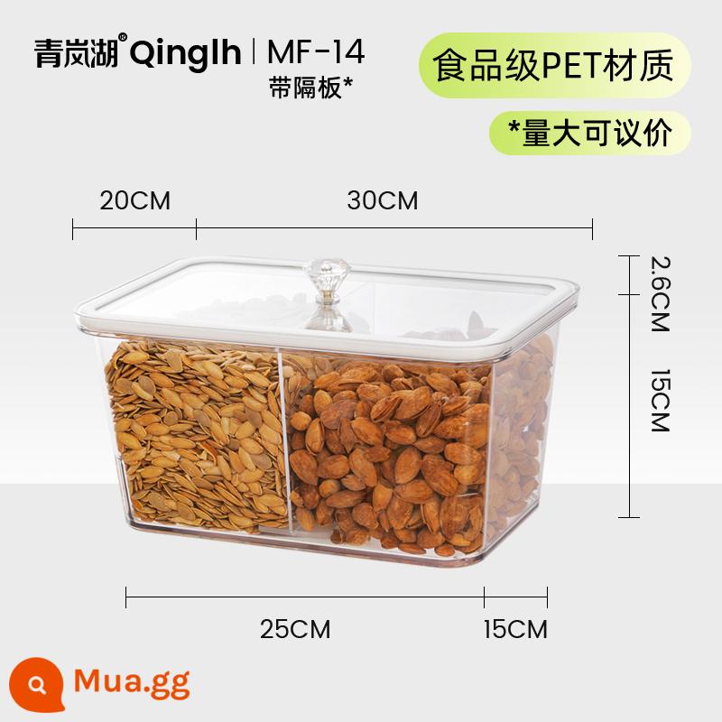Siêu thị niêm phong bể chứa hàng hóa hàng hóa khô với hộp hiển thị hộp niêm phong hộp đóng hộp thùng của hạt ăn nhẹ hiển thị trong suốt - MF-14 (có vách ngăn) (dài 20*rộng 30*cao 15CM)