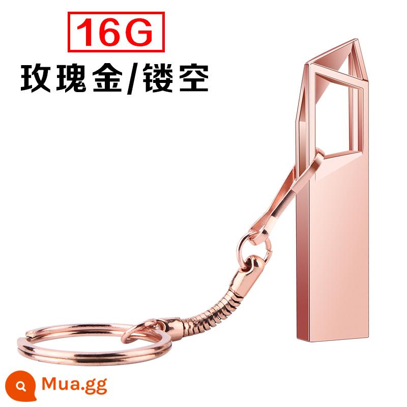 Ổ đĩa bút 16g rỗng ruột phong cách Trung Quốc cá tính sáng tạo máy tính sinh viên điện thoại di động xe đa dụng cặp đôi văn phòng kinh doanh 32g đơn vị hội nghị đấu thầu doanh nghiệp logo tùy chỉnh kim loại chữ chống nước upan - 16G rỗng (vàng hồng)