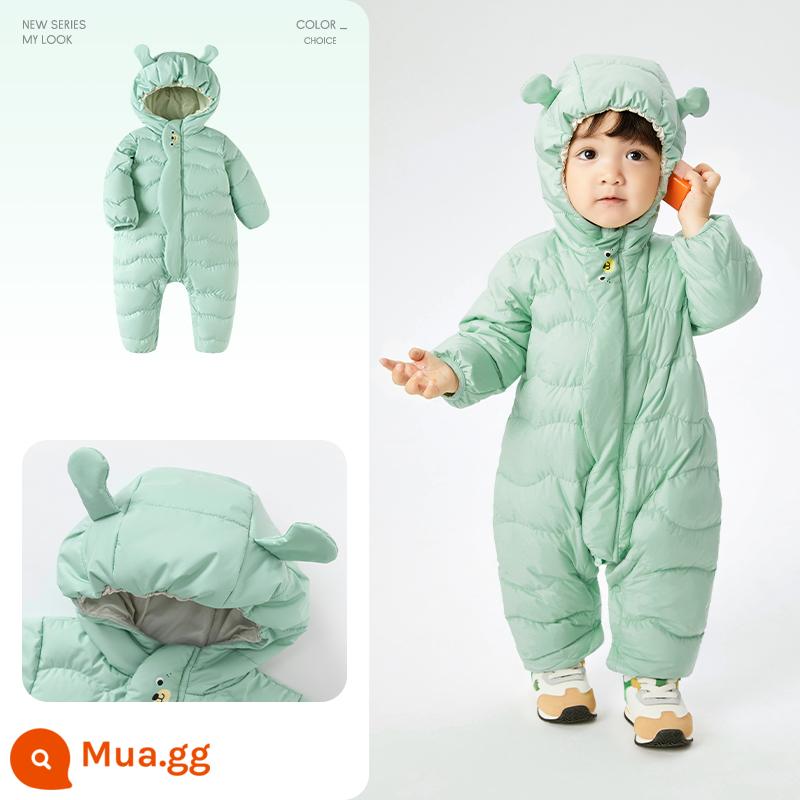 Balabala bé xuống áo khoác mùa đông Jumpsuit quần áo bé trai 2023 bé gái mới mùa đông ôm sát quần áo - Bột đậu xanh 40006