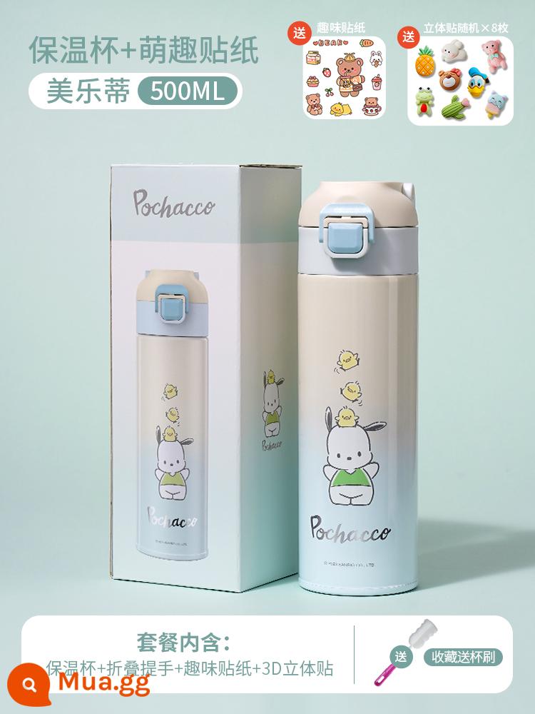 Sanrio Giữ Nhiệt Trẻ Em Cốc Nữ Thực Phẩm Cấp 316 Học Sinh Tiểu Học Cốc Nước Cô Gái Trường Mẫu Giáo Đặc Biệt Ấm Siêu Tốc - Pacha dog 500ML + nhãn dán ba chiều 3D ★ 316 kiểm soát nhiệt độ và bảo quản lạnh [bàn chải cốc miễn phí để thu thập]