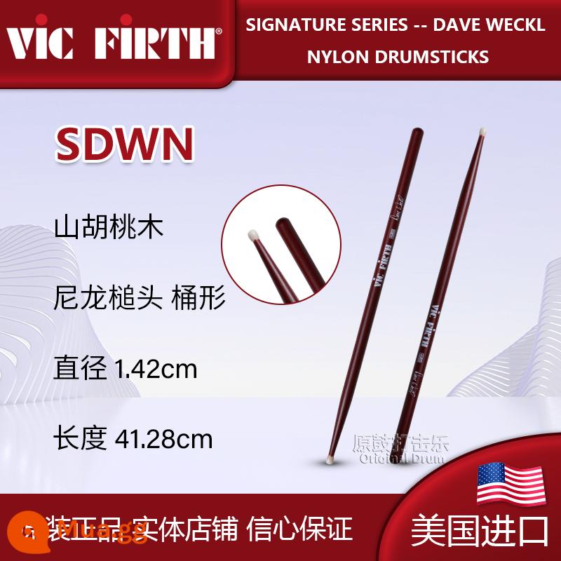 Gậy trống VF trống Vic Firth nhập khẩu Mỹ chuyên nghiệp phổ biến trống jazz trống luyện chữ ký trống búa - Đầu thùng nylon đặc trưng SDWN