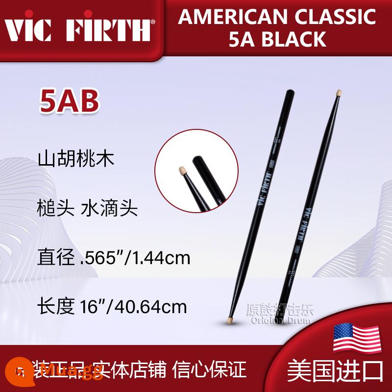 Gậy trống VF trống Vic Firth nhập khẩu Mỹ chuyên nghiệp phổ biến trống jazz trống luyện chữ ký trống búa - Máy nhỏ giọt nước đen 5AB