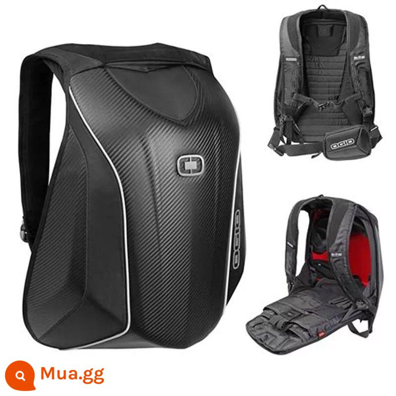 OGIO Mach 5 Sợi Carbon Ba Lô Đi Xe Máy Đeo Vai Người Đi Xe Máy Túi Đựng Mũ Bảo Hiểm Xe Máy Túi Vỏ Cứng Chống Thấm Nước - Mach 5 màu đen (có thể đội mũ cứng) 1499 mẫu sợi carbon OGIO