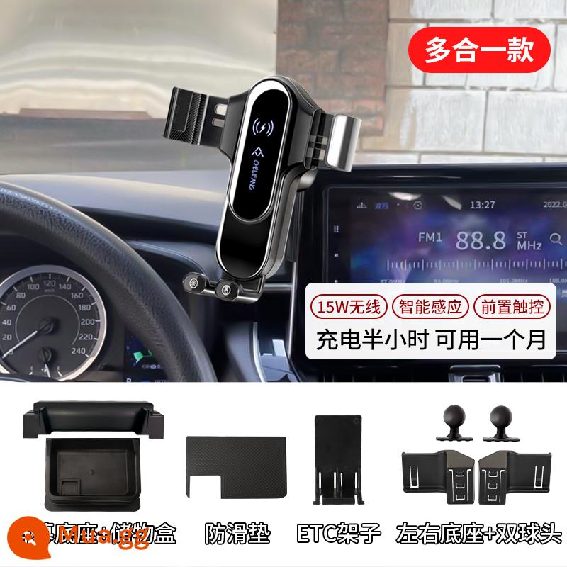 Toyota Corolla Ralink Mặt trận sư tử châu Á Landa Ling Shangrui đặt khung màn hình điện thoại di động trên ô tô đặc biệt - [Với các model 19-22 storage ETC] Đế + Đế không dây điện thông minh Black Warrior 15W