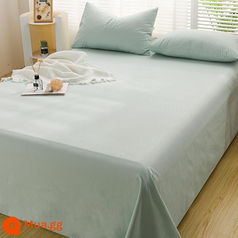 Dày cotton chải ga trải giường đơn mảnh 100 cotton đồng màu ký túc xá sinh viên đơn chăn đôi vỏ gối đơn bộ ba món - CDM Ice Blue LL [bông chải dày]