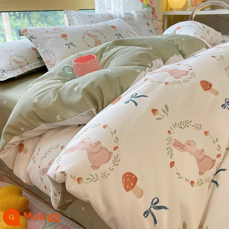 Hoạt Hình Giường Bốn Bộ Tất Cả Cotton 100 Cotton Bé Trai Vỏ Chăn Giường Đơn Trang Bị Tấm Chăn Ga Gối Trẻ Em Bộ 3 bộ 4 - Biffy