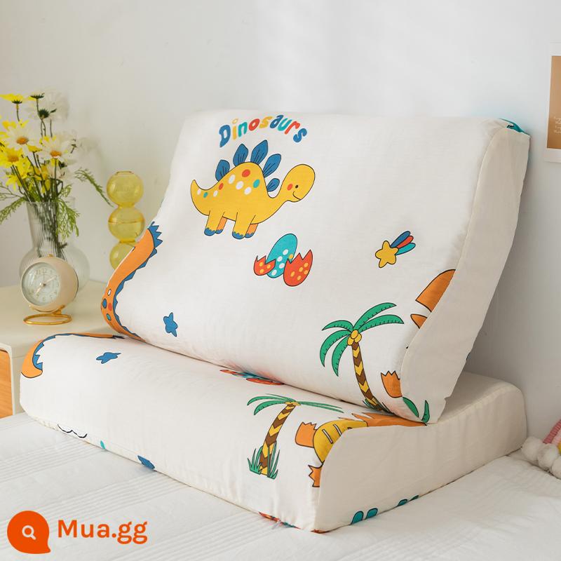 Vỏ gối cao su cotton, cặp vỏ gối cotton nguyên chất, vỏ gối trí nhớ đơn 30x50 hộ gia đình trẻ em 2 - ZTM Dinosaur [gói đơn vỏ gối cao su cotton]