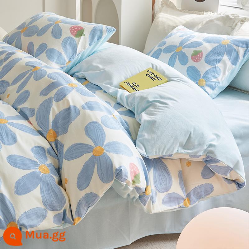 Hoạt Hình Một Cotton Nguyên Chất B Sữa Nhung 4 San Hô Nhung Vỏ Chăn Dép Nỉ Plus Da Lộn Tấm Chăn Ga Gối Trẻ Em - MR vẻ đẹp nhỏ bé