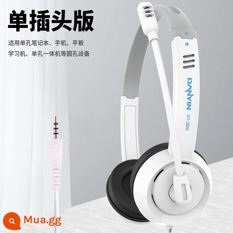 Tai nghe chuyên dụng dành cho máy tính xách tay phù hợp với máy tính ASUS Lenovo Dell Apple với tai nghe microphone hai trong một - Ổ cắm đơn màu trắng [điện thoại di động/máy tính xách tay một lỗ]