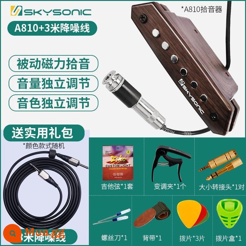 Tianyin Guitar Pickup MIỄN PHÍ Khoan Dân gian Ballad Cổ điển Muji Special Loa bản vá A810/A710 - Bộ thu thụ động｜Điều chỉnh âm lượng và âm thanh kép A810 + cáp giảm tiếng ồn 3 mét