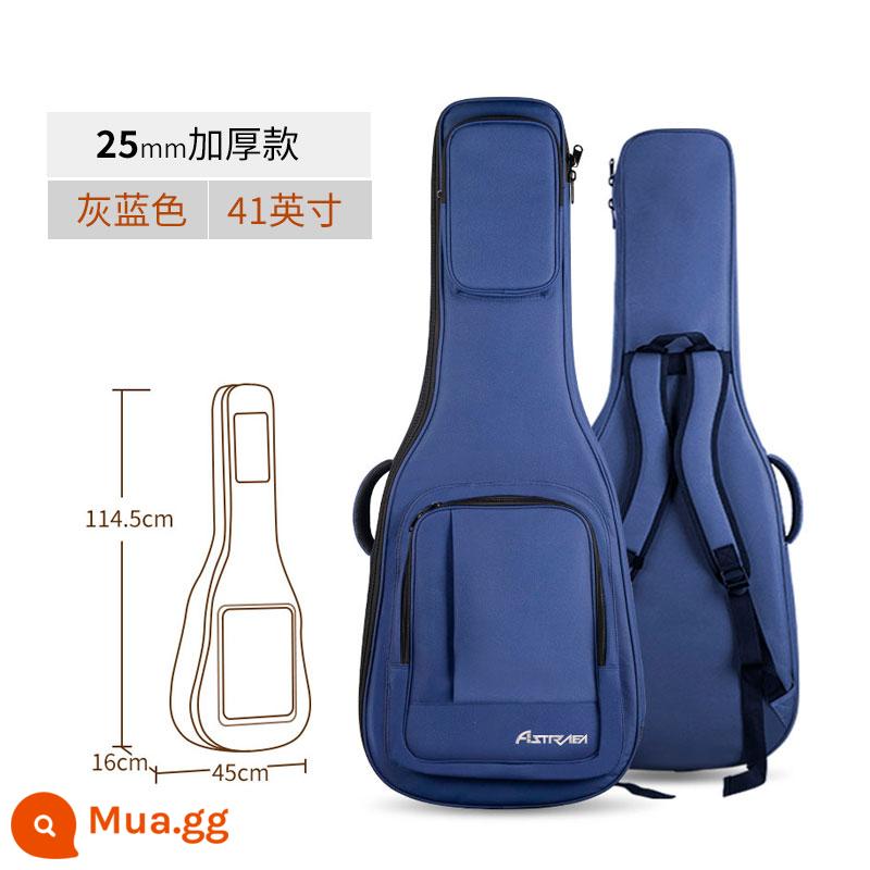 Túi đựng đàn guitar 41 inch 40 inch dày ba lô 38 inch 36 inch đa năng dân gian giá trị cao túi đựng đàn guitar cổ điển - [Xám Xanh] Túi Đàn Guitar Acoustic Dày 25MM