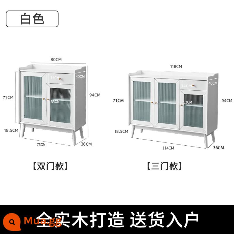 Tủ ăn gỗ rắn tủ rượu tủ chè tủ lưu trữ nhỏ gọn hiện đại tủ phòng ăn treo tường tủ phòng khách tủ lưu trữ món ăn tủ - Loại B màu trắng [giao trọn gói]