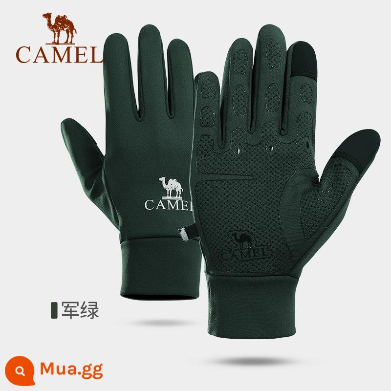 Găng tay đi xe đạp ngoài trời Camel dành cho nữ Mùa đông Găng tay màn hình cảm ứng chống lạnh, chống gió và ấm áp Găng tay xe điện mùa đông dành cho nam - [Nâng cấp chống trượt] Xanh quân đội, 1T32264472