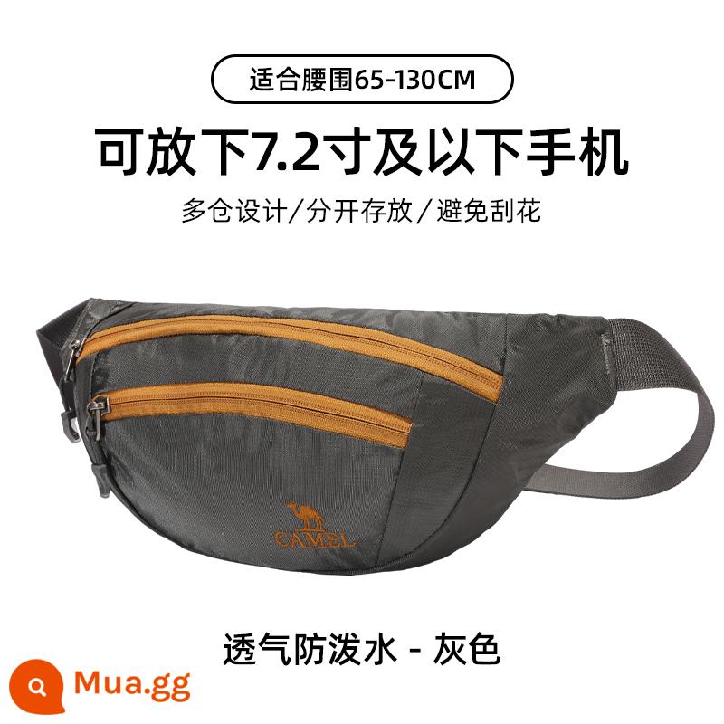 Túi thắt lưng thể thao đa chức năng ngoài trời lạc đà dành cho nam và nữ mẫu công suất lớn tập thể dục Túi đeo ngực Messenger túi chạy bộ túi điện thoại di động túi nhỏ - 3117-1, màu xám