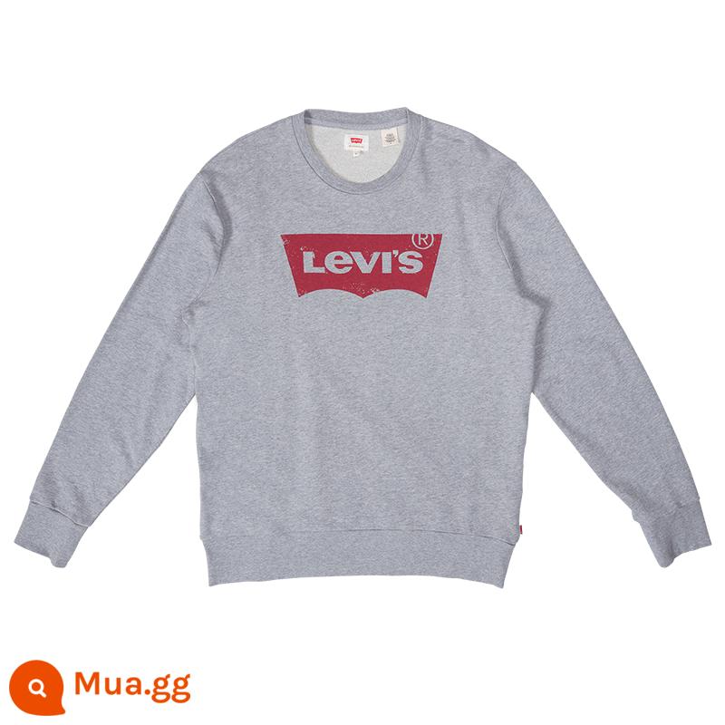 Levi'sLevi's Nam Hoodie Oversize Rớt Vai Cặp Đôi Đầm LOGO Cổ Điển Hàng Đầu Mùa Xuân Và Mùa Thu - Cổ tròn màu xám