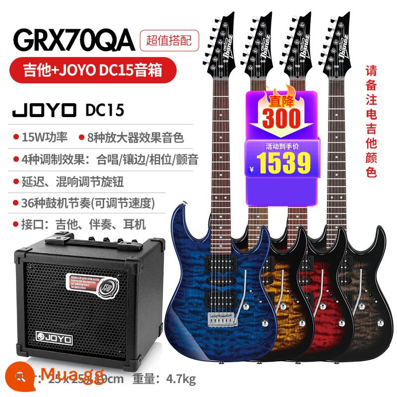 Ibanez Ibanna Đàn Guitar Điện GRX40/70QA/120 GRG121/170DX Bộ Đàn Guitar Cho Người Mới Bắt Đầu - Loa GRX70QA+DC15 (hiệu ứng phong phú/đệm trống máy)+gói quà tặng cho người mới bắt đầu