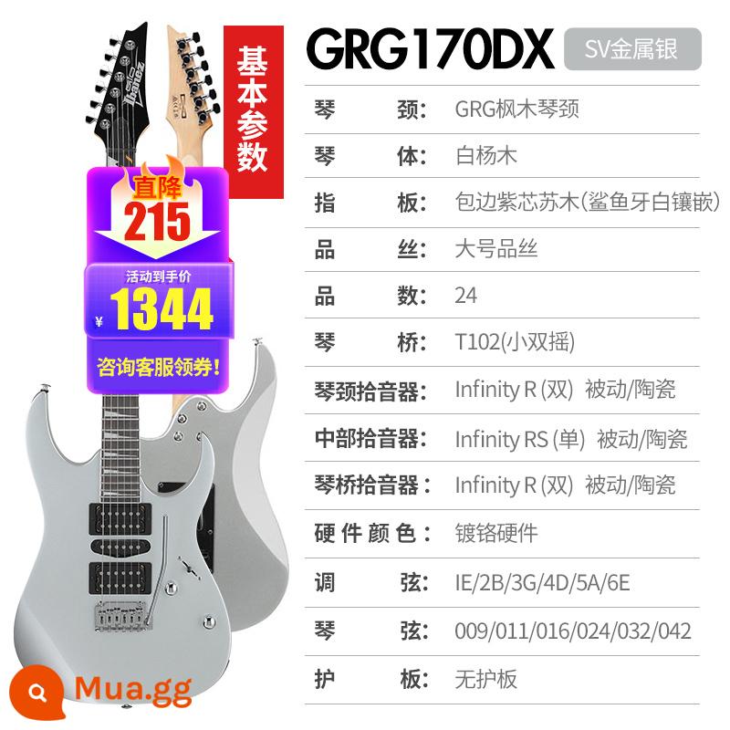 Ibanez Ibanna Đàn Guitar Điện GRX40/70QA/120 GRG121/170DX Bộ Đàn Guitar Cho Người Mới Bắt Đầu - [⭐Rock Model] GRG170DX Bạc kim loại SV+ Gói quà tặng cho người mới bắt đầu