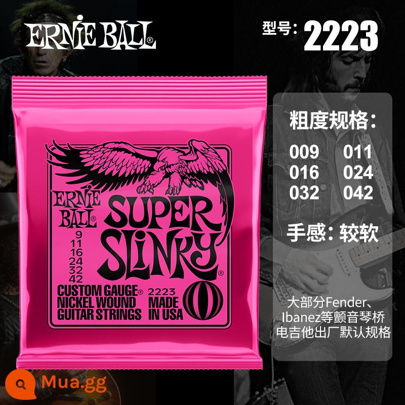 Dây Ernie Ball 2221 do EB sản xuất tại Mỹ được cấp phép 2223 dây đàn guitar điện mạ niken 2239 một bộ sáu gói - [Bán Chạy]Guitar Điện]2223(09-42)+Gói Quà Tặng