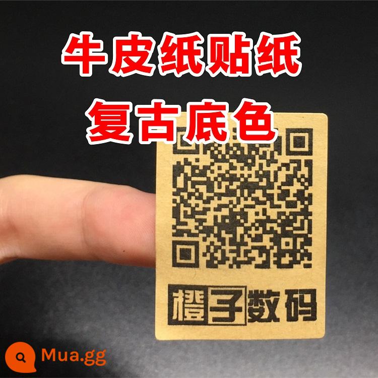 Nhãn dán mã hai chiều WeChat tùy chỉnh nhãn dán nhỏ tự dính hai microcode in nhãn mã vạch quảng cáo doanh nghiệp vi mô tùy chỉnh - Giấy Kraft 3x4 1000 tờ