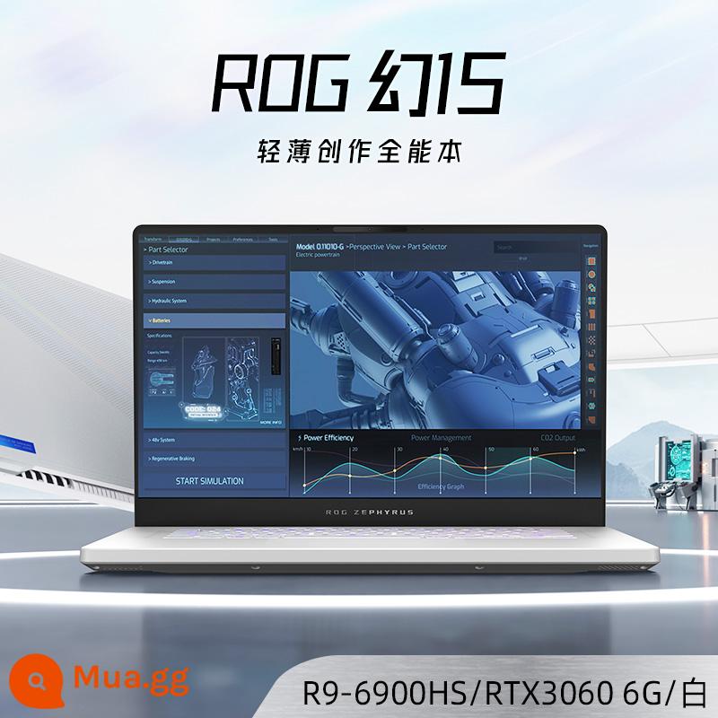 [Miễn lãi suất] ROG Magic 15 2022 Máy tính xách tay chơi game mỏng và hiệu suất cao 15,6 inch được thiết kế riêng AMD Ryzen R76800/RTX3060/240Hz Máy tính xách tay văn phòng có bàn chải cao - R9-6900HS/RTX3060/240Hz Yueyao Trắng