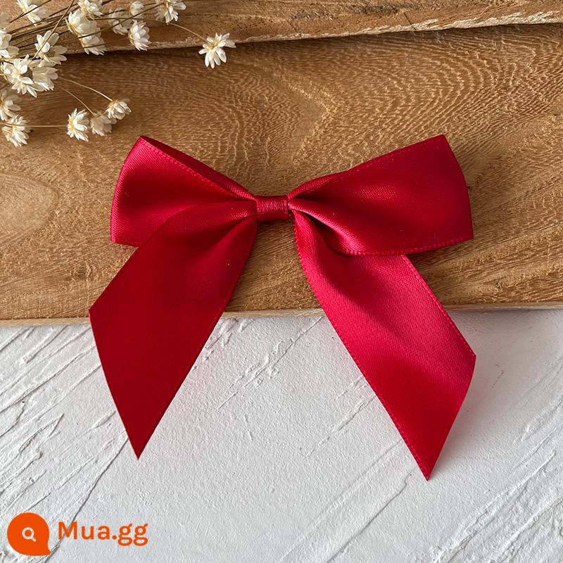 Rộng 2.5cm ruy băng handmade thành nơ handmade DIY chất liệu quần áo phụ kiện tóc phụ kiện đựng thẻ chất liệu trang trí - 4 chiếc nơ đỏ, chiều rộng ruy băng 2,5cm