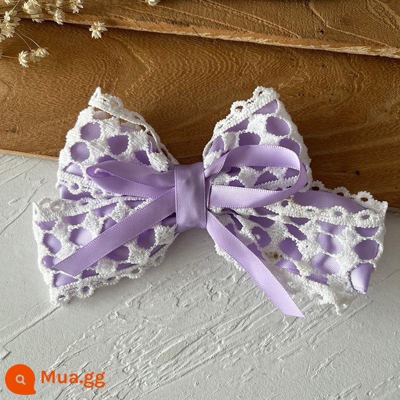 Rộng 2.5cm ruy băng handmade thành nơ handmade DIY chất liệu quần áo phụ kiện tóc phụ kiện đựng thẻ chất liệu trang trí - Công nghiệp nặng Nơ tím lớn 1 chiếc, rộng khoảng 14cm