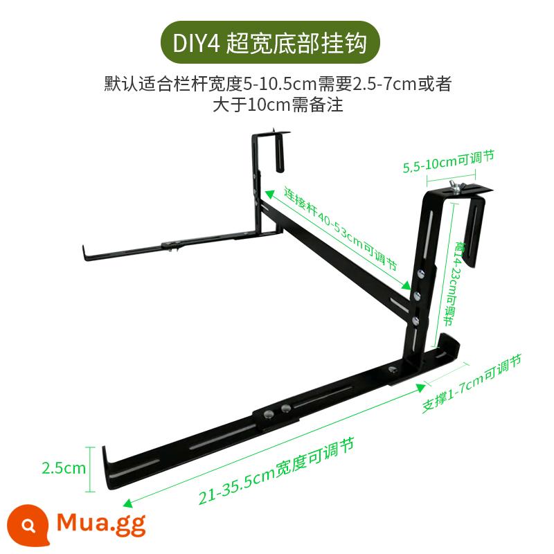 Lan can ban công móc móc treo chậu hoa móc treo có thể điều chỉnh giá treo hoa giá bậu cửa sổ khung sắt ngoài trời - Móc khung cực rộng DIY4, giao hàng mặc định là 5-10cm