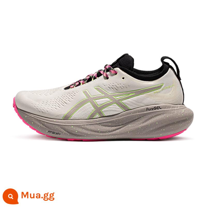 Giày chạy bộ đệm và phục hồi mới của ASICS GEL-NIMBUS 25 dành cho nữ, giày thể thao co giãn mềm thoáng khí nhẹ - màu trắng kem