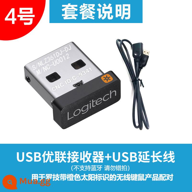 Bộ bàn phím và chuột không dây Logitech Union USB thu Bluetooth thích hợp cho g403/502/903/gpw/m170/185/220/280/330/mk270/275/k220/240, v.v. - Đầu thu số 4 + dây nối dài