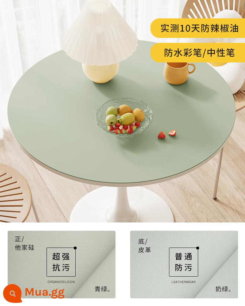 [Silicone chống bẩn] Khăn trải bàn tròn chống thấm nước, chống dầu, chống giặt và chống bỏng tại nhà phòng khách bàn ăn tròn thảm lót bàn cà phê - Vôi Bạc Hà 1.6mm