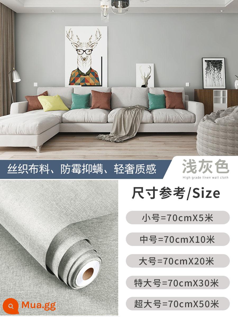 [Linen] Vải dán tường chống thấm nước chống ẩm chống nấm mốc giấy dán tường tự dính cao cấp phòng ngủ nền tường miếng dán tường trang trí chống thấm nước - Màu xám nhạt〖Thoáng khí và chống nấm mốc丨Kháng khuẩn dành cho bà mẹ và trẻ sơ sinh〗