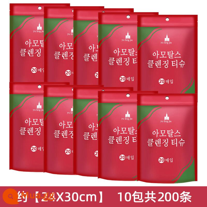 Khăn nén, khăn mặt dày dùng một lần, đồ tạo tác du lịch, khách sạn ngoài trời, gói kẹo hạt lớn di động - 10 túi/200 miếng [lớn hơn và dày hơn] 24*30cm