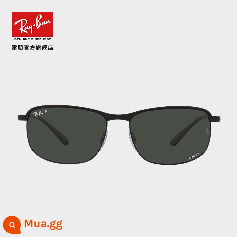 RayBan Kính Mát Ray-Ban Kim Loại Hình Gối Thể Thao Thời Trang Họa Tiết Màu Kangmu Kính Mát Phân Cực 0RB3671CH - Ống kính màu xám đậm khung đen 186/K8 60mm