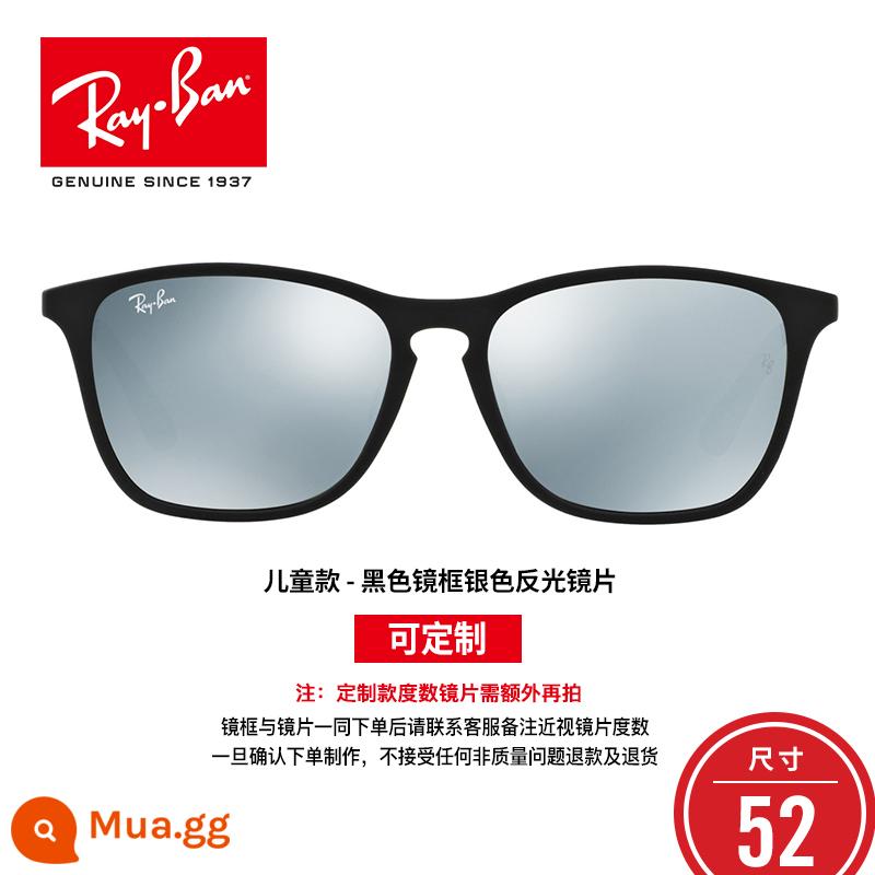 Kính râm RayBan Ray-Ban xu hướng thời trang màu phản quang mẫu trẻ em 0RJ9061SF - Gọng đen, tròng kính phản quang màu bạc, cỡ 52 [Ảnh riêng lẻ sẽ không được vận chuyển, ống kính phải được chụp riêng]