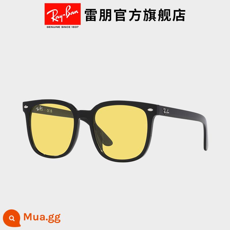 [Cùng phong cách với Cheng Yi] Kính mát RayBan Ray-Ban thời trang kính mát siêu nhỏ mặt đen thời trang 0RB4401D - Ống kính màu vàng khung đen 601/85 57mm