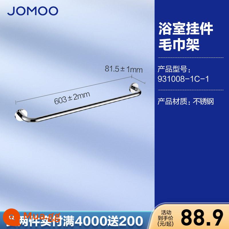 Jiumu Giá Treo Khăn Nhà Tắm Bột Phòng Giá Treo Khăn Kệ Inox Phòng Tắm Phần Cứng Mặt Dây Chuyền Thanh Đơn Thanh Đôi - Cột đơn inox 931008-1C-1