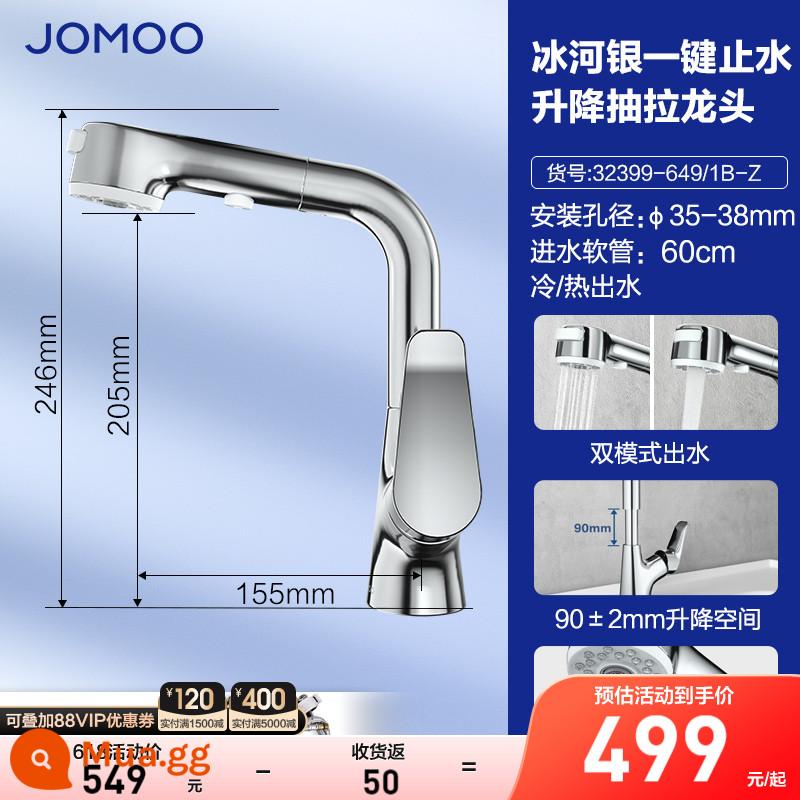 Vòi kéo Jiumu nóng lạnh phòng trang điểm chống văng vòi rửa mặt vòi chậu rửa tay - 32399 vòi nâng kéo một chạm