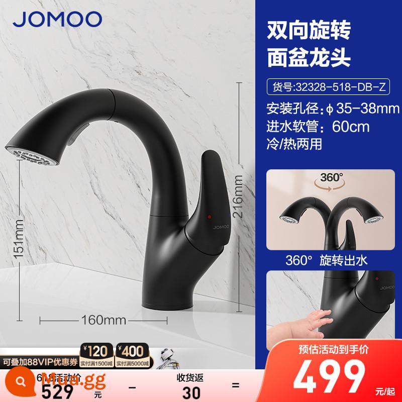 Vòi kéo Jiumu nóng lạnh phòng trang điểm chống văng vòi rửa mặt vòi chậu rửa tay - 32328 Vòi kéo cổ thiên nga Yahei