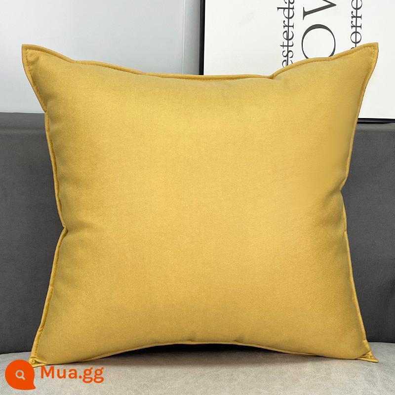 Tùy chỉnh công nghệ vải gối ánh sáng sang trọng Orange sofa da phòng khách đầu giường lớn đệm lưng gối gối không có lõi - Kiểu có viền - màu vàng nhạt sang trọng (vỏ gối + lõi gối)