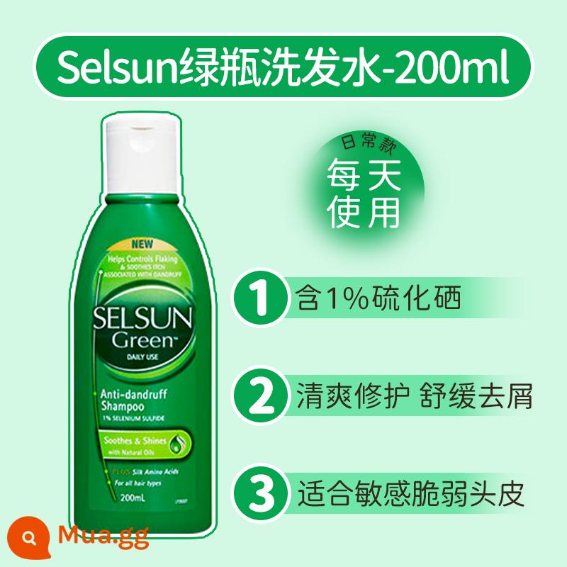 Bonded Australia Dầu gội trị gàu kiểm soát dầu SELSUN dầu gội chống ngứa không chứa dầu silicon dầu gội chống ngứa selen sulfide có lông tơ - Chai xanh 200ml (loại trị gàu axit amin)
