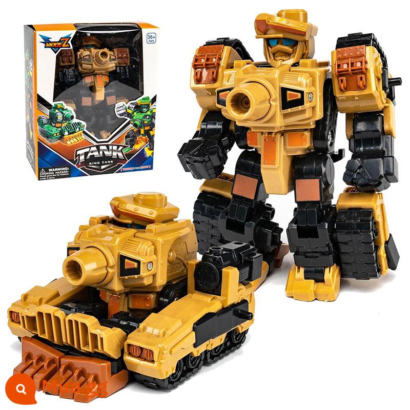 Trẻ Em Robot Biến Hình King Kong Mecha Siêu Thay Đổi Thần Xe Tăng Mô Hình Máy Bay Hoạt Hình Đồ Chơi Xếp Hình Bé Trai - Chuyển đổi nhanh chóng [Xe tăng màu vàng]