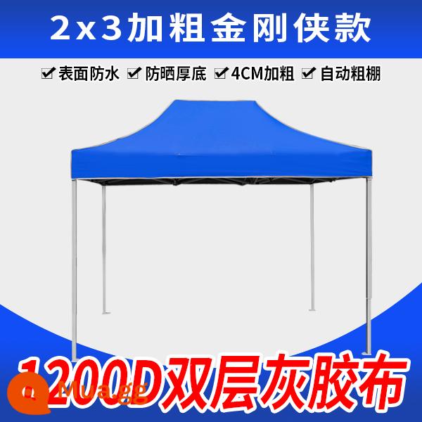 Lều quảng cáo gian hàng ngoài trời có ô lớn bốn chân che mưa bốn góc mái hiên gấp nhà để xe kính thiên văn - 2x3 Supreme Edition Bold King Kong Blue (Đậm và dày, miễn phí vận chuyển)