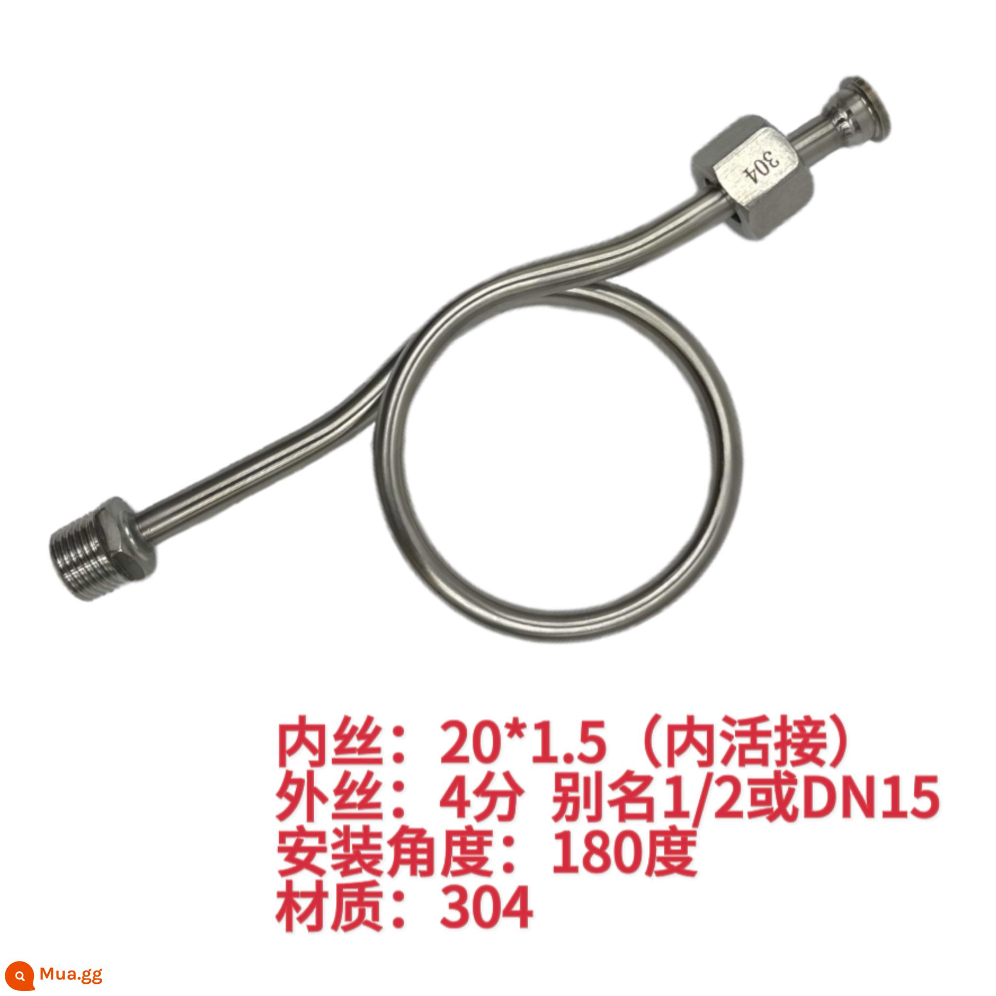 304 14*2 thép không gỉ đồng hồ đo áp suất đệm ống M14/20*1.5 đồng hồ đo ngưng tụ khuỷu tay di chuyển liền mạch độ dày răng - 304 Răng trong di chuyển được bên trong 20*1.5 dây ngoài 4 điểm