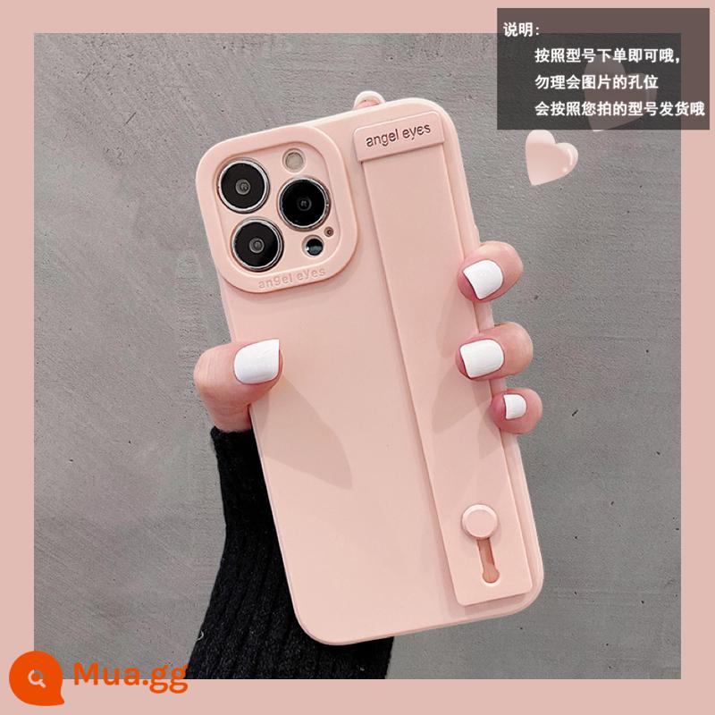 Thích hợp cho iphone14promax Advanced 13 vỏ bảo vệ điện thoại di động màu tím đậm 12 xr mới apple 11 silicone xs đơn giản - Vòng tay cảm giác da màu hồng